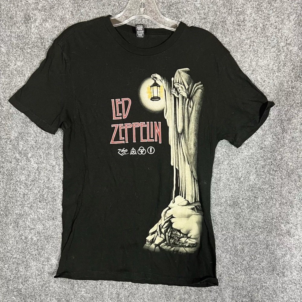 Led Zeppelin T-shirt Stairway To Heaven Classic  Rock Men's Black Size Small